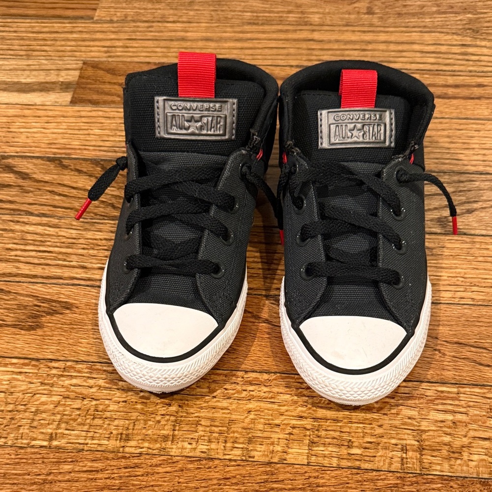 Converse Kids Black and Red All-Star Sneakers